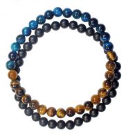 2 STRAND AZURITE/ TIGER EYE BRACELET
