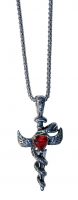 ST. STEEL SWORD W/HEART JEWEL PENDANT