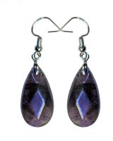 AMETHYST FACETED TEARDROP EARRINGS