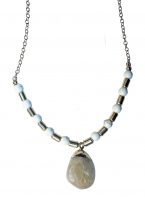 GOLD CHAIN NECKLACE W/ NATURAL STONE