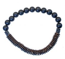 COCONUT, HEMATITE & BLK MATT BRACELET