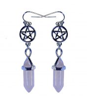 PENTACLE W/ ROSE QUARTZ POINT EARRINGS