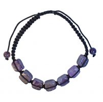 AMETHYST CUBE ROPE BRACELET