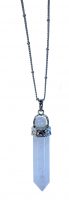 LARGE CLEAR CRYSTAL POINT ON DAINTY CHAIN