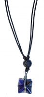 SODALITE MERKABAH STAR CHOKER W/ LAVA BEAD