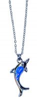 BLUE IMITATION OPAL DOLPHIN NECKLACE