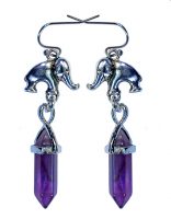 AMETHYST POINT W/ ELEPHANT EARRINGS