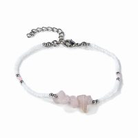ROSE QUARTZ CHIP ADJUSTABLE ANKLET