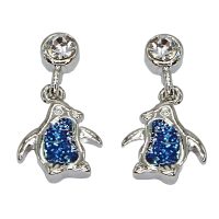 BLUE GLITTER PENGUIN W/ CRYSTAL