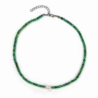 DEEP SEA GREEN CHOKER W/ PEARL