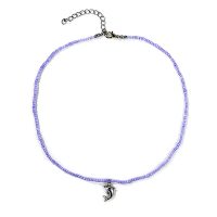 PURPLE SEED BEAD W/ DOLPHIN