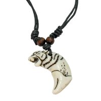 WHITE TIGER HEAD RESIN CHOKER