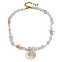 SEASTAR, ROSE QUARTZ CHIP SEASHELL CHOKER