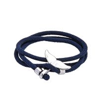 BLUE ROPE BRACELET WITH WHALE-TAIL CLASP