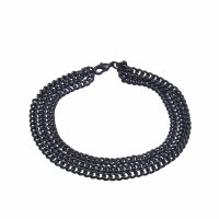 3 STRAND BLACK CHAIN BRACELET