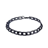 WIDE LINK BLACK CHAIN BRACELET