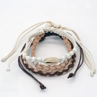 SET OF 3 BEACHY NATURAL BRACELETS