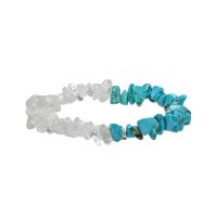 TURQUOISE & CLEAR QUARTZ CHIP BRACELET