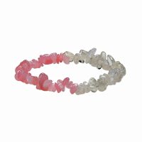ROSE QUARTZ & CLEAR QUARTZ CHIP BRACELET