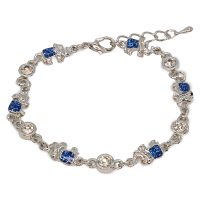BLUE GLITTER ELEPHANT W/CRYSTALS BRACELET