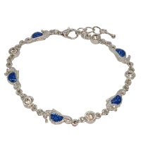 BLUE GLITTER SEAHORSE W/CRYSTALS BRACELET