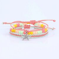 3 STRAND PASTEL STARFISH BRACELET SET