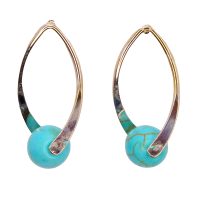 HOWLITE W/METAL FEATURE EARRINGS