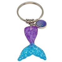 SPARKLY PURPLE & BLUE MERMAID TAIL KEYRING