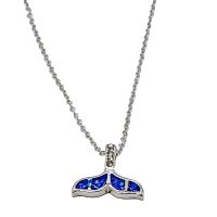 IMITATION OPAL WHALE TAIL W/ SPARKLY PENDANT