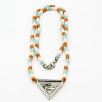 RETRO BEADED PENDANT W/ CHUNKY WAVE COMP
