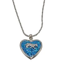 BLUE GLITTER TIGER LOCKET PENDANT