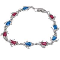 PINK & BLUE GLITTER PENGUIN BRACELET