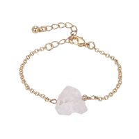 ROUGH CUT ROSE QUARTZ GOLD BRACELET