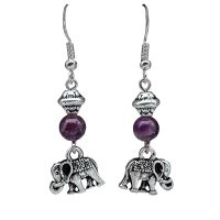 AMETHYST ELEPHANT EARRINGS