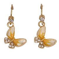 CRYSTAL & PINK BUTTERFLY EARRINGS