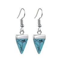 TRIANGULAR TURQUOISE POINT EARRINGS