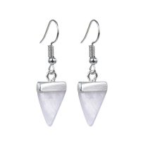 TRIANGULAR ROSE QUARTZ POINT EARRINGS