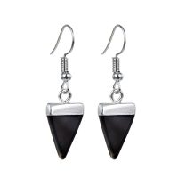 TRIANGULAR OBSIDIAN POINT EARRINGS