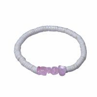 SHELL BRACELET W/ ROSE QUARTZ CHIPS
