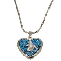 BLUE GLITTER PENGUIN LOCKET PENDANT