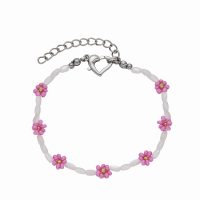 MOTHER OF PEARL & PINK DAISY ANKLET