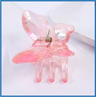 GLOSSY PINK BUTTERFLY HAIR CLIP