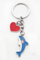 DOLPHIN & LOVE HEART KEYRING