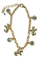 GOLD TIGER BRACELET W/CRYSTAL STONES