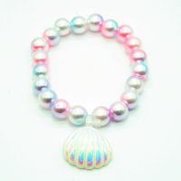 PINK BEADED GIRLS BEADED W/ SEASHELL