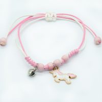 BABY PINK BRACELET W/ UNICORN & BELL