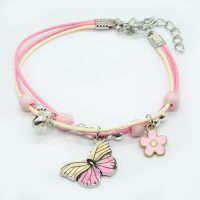 BABY PINK BRACELET W/ PINK BUTTERFLY