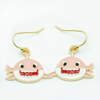 PINK SHARK EARRINGS