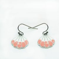 PINK TIPPED CLAM EARRINGS