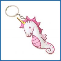 PADDED UNICORN SEAHORSE KEYRING